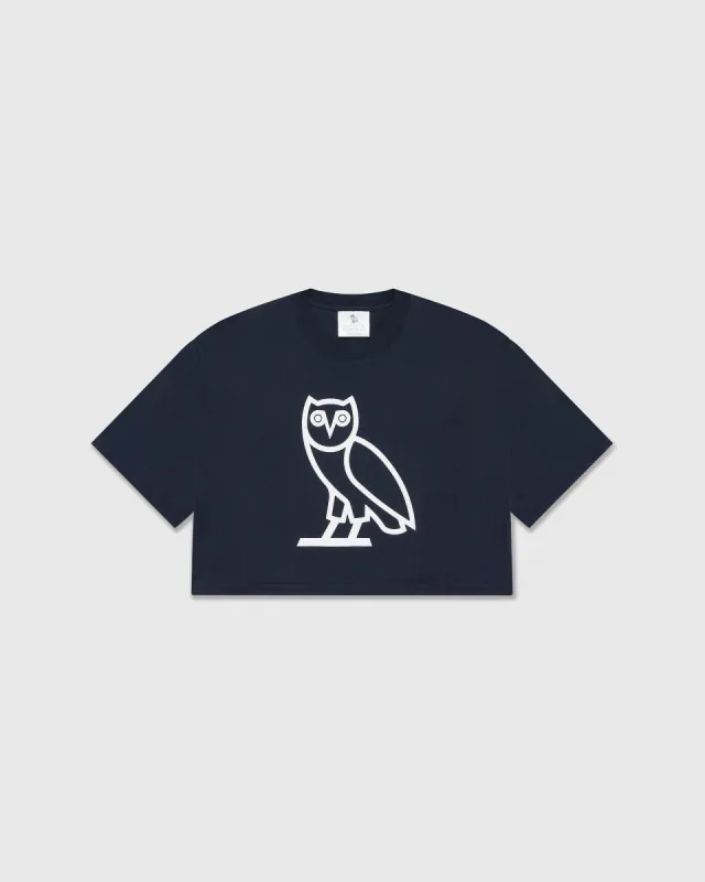 U OF T WOMENS OG CROPPED TEE - NAVY sold by OVO