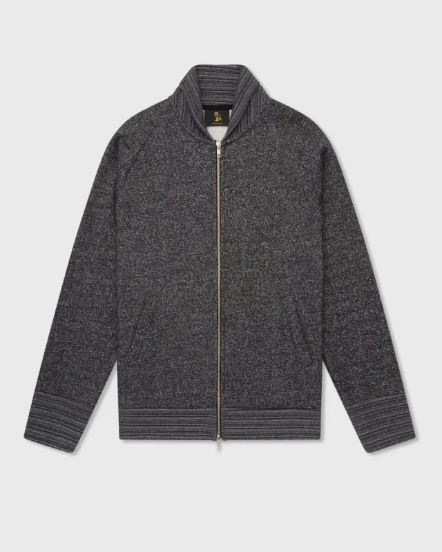 Speckle Fleece Full-Zip Cardigan - Black sold by OVO