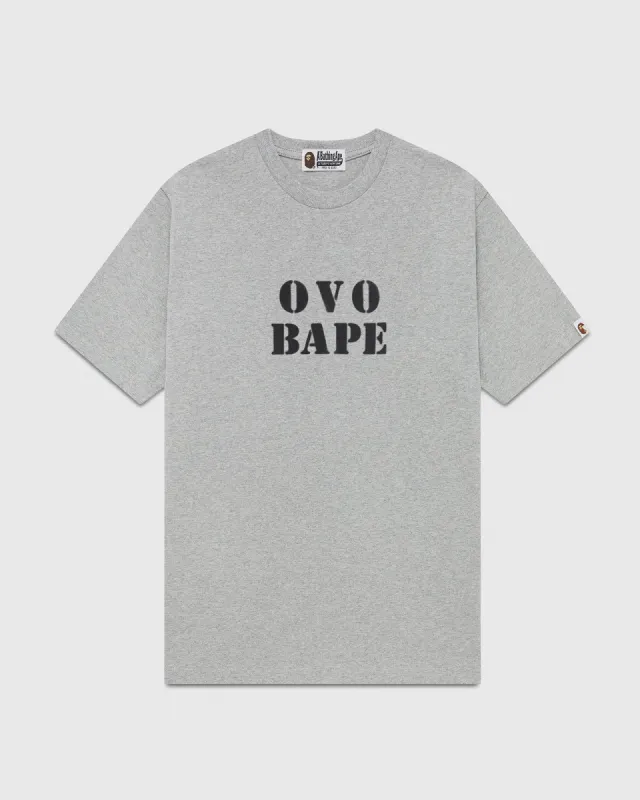 BAPE Stencil T-Shirt - Heather Grey sold by OVO