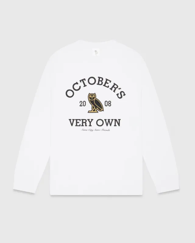 Collegiate Longsleeve T-Shirt - White sold by OVO