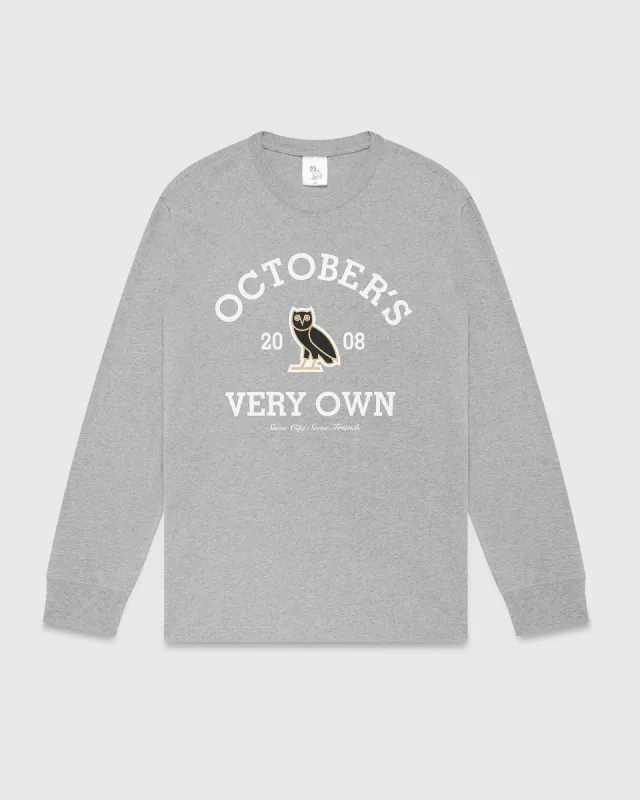 Collegiate Longsleeve T-Shirt - Heather Grey sold by OVO