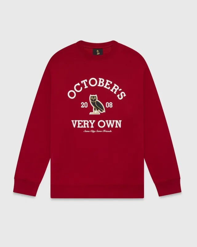Collegiate Crewneck - Scarlet sold by OVO