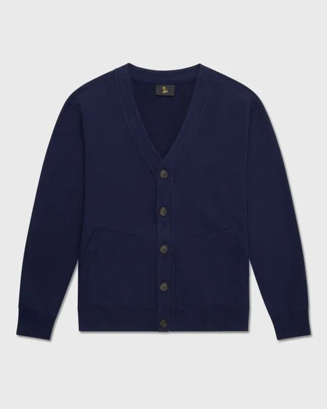French Terry Cardigan - Navy sold by OVO