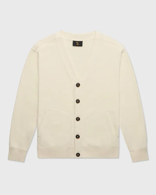 French Terry Cardigan - Cream sold by OVO