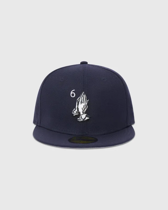 6 God New Era 59Fifty Fitted Cap - Navy sold by OVO
