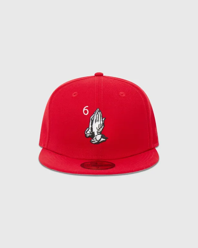 6 God New Era 59Fifty Fitted Cap - Red sold by OVO