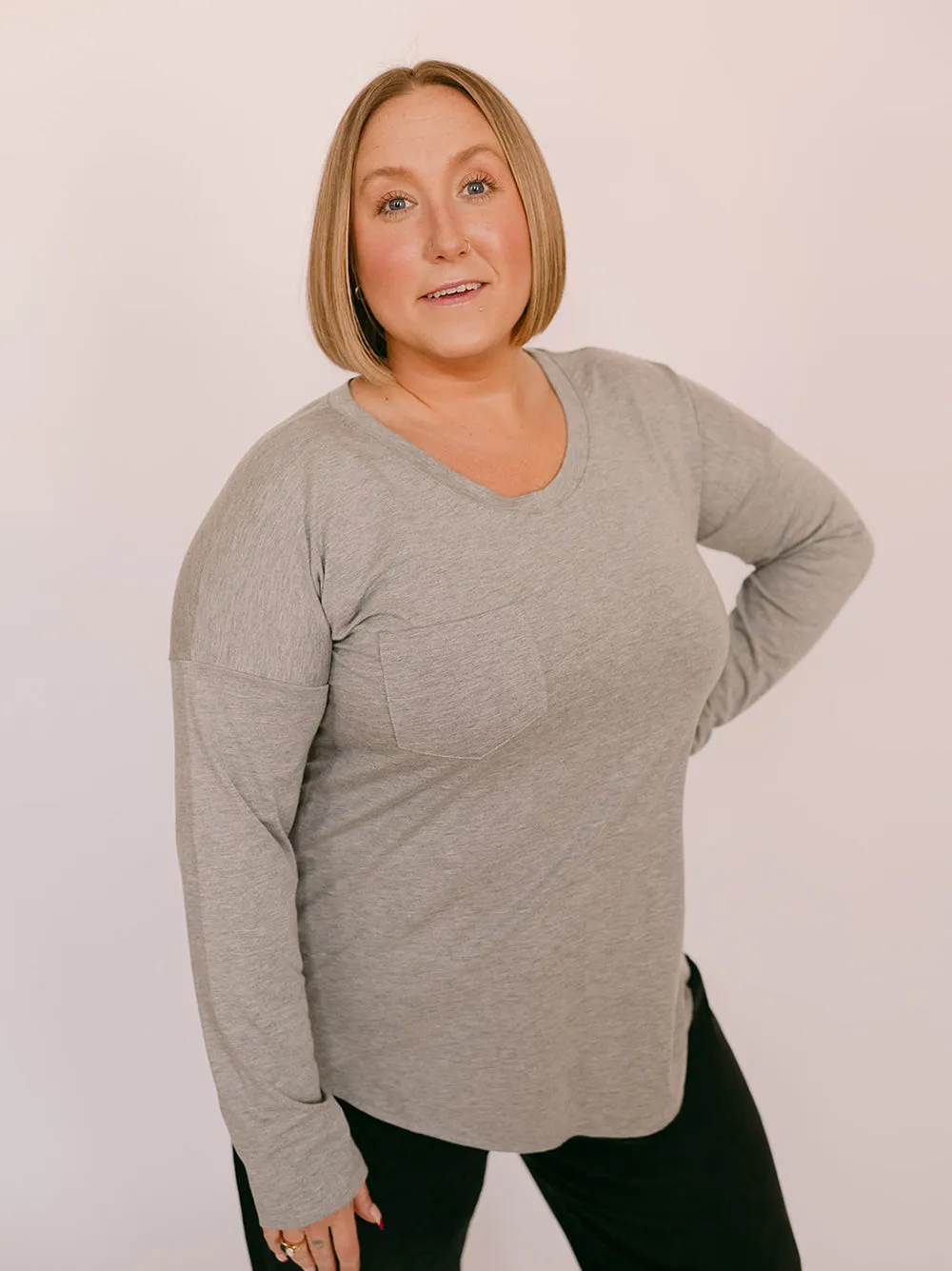 Long Sleeve Janis Tee sold by Blondie Apparel