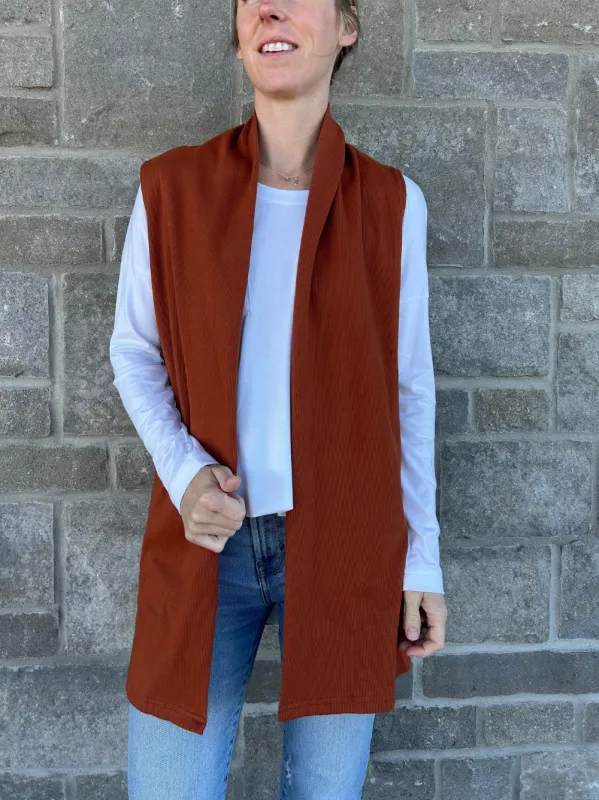 Alpine Vest in Rib sold by Blondie Apparel