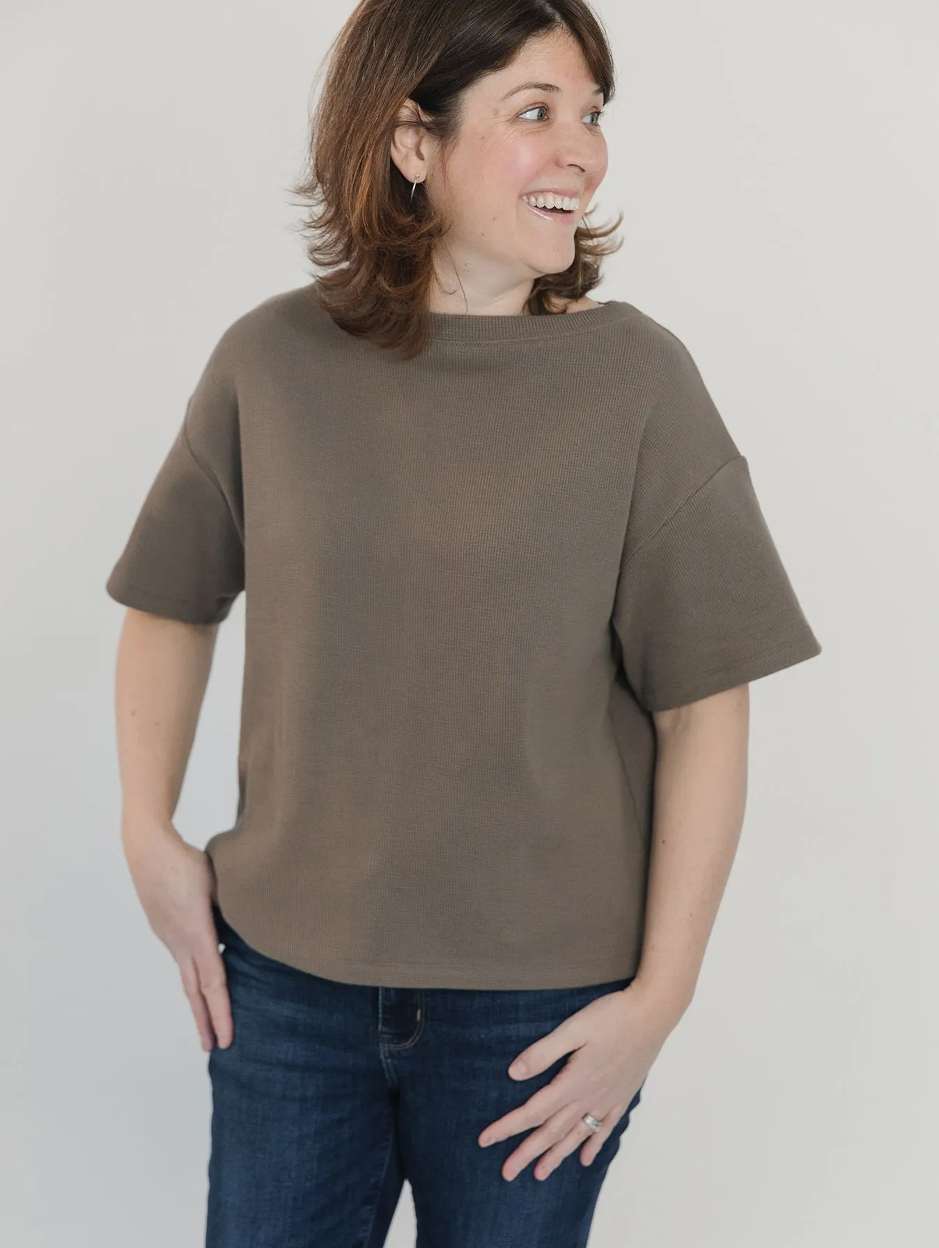 Tide Tee in Waffle sold by Blondie Apparel