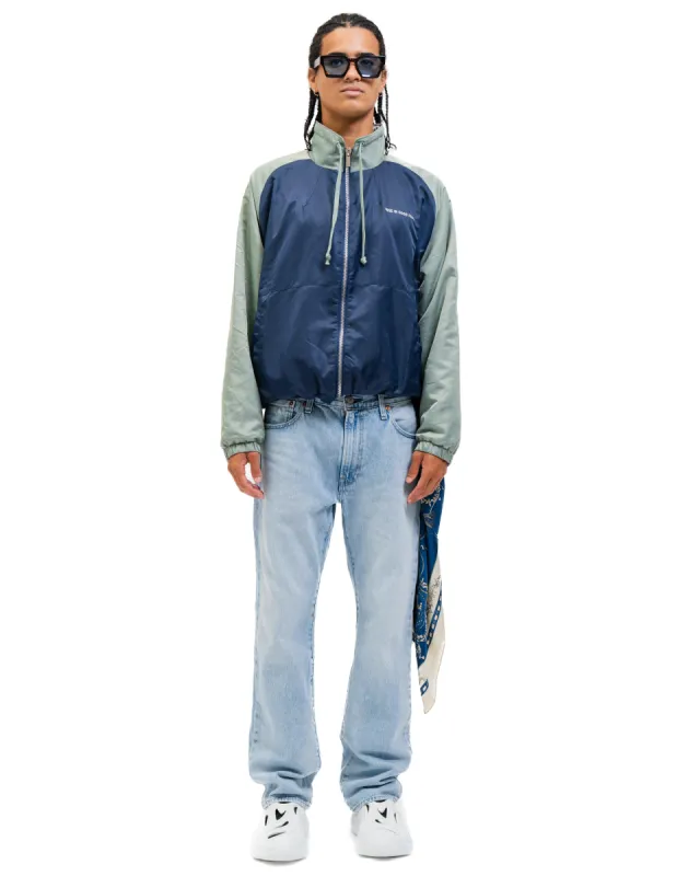 SUEDE LINED TRACK BOMBER NAVY/GREEN sold by ROSE IN GOOD FAITH