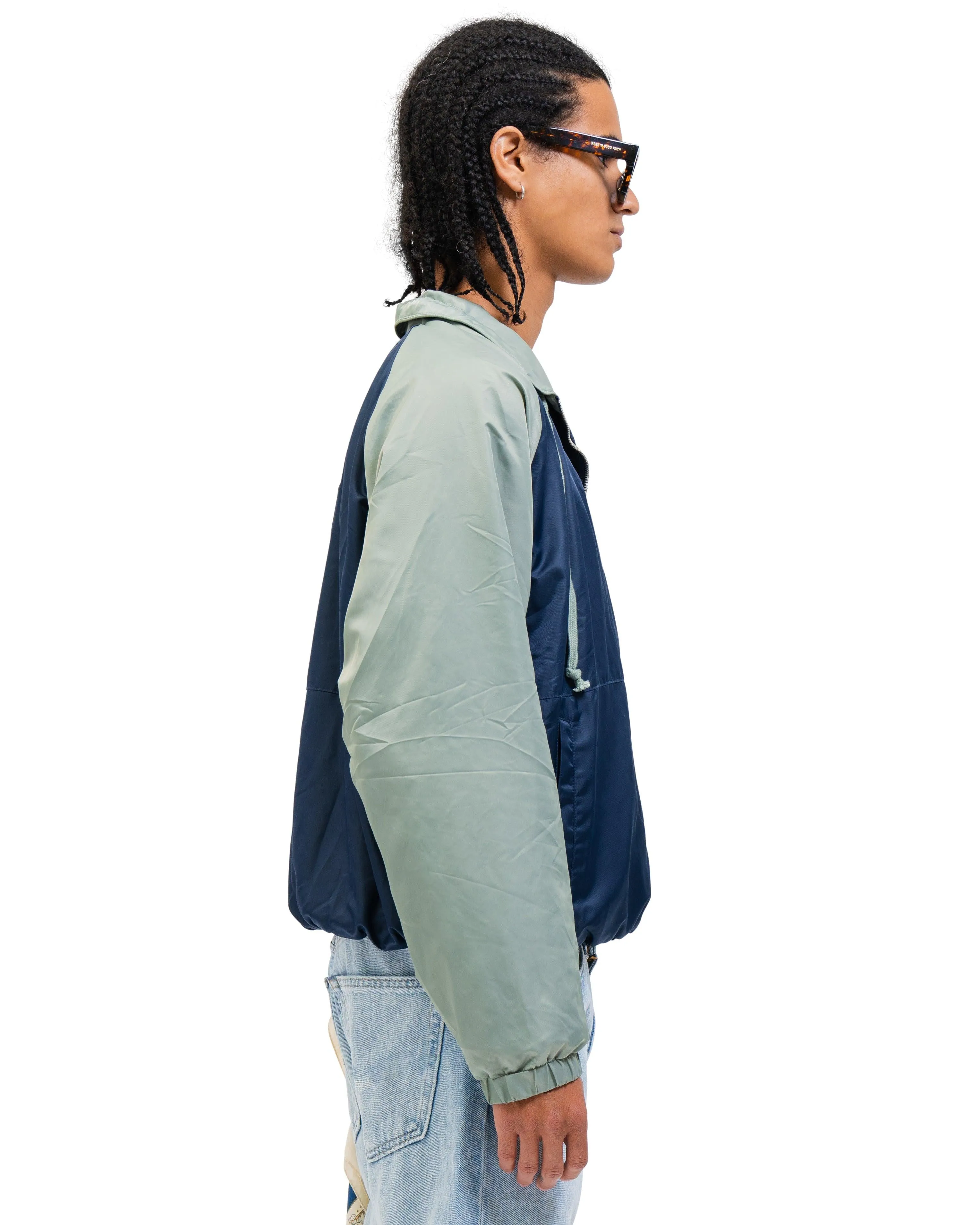 SUEDE LINED TRACK BOMBER NAVY/GREEN sold by ROSE IN GOOD FAITH product image thumbnail 3