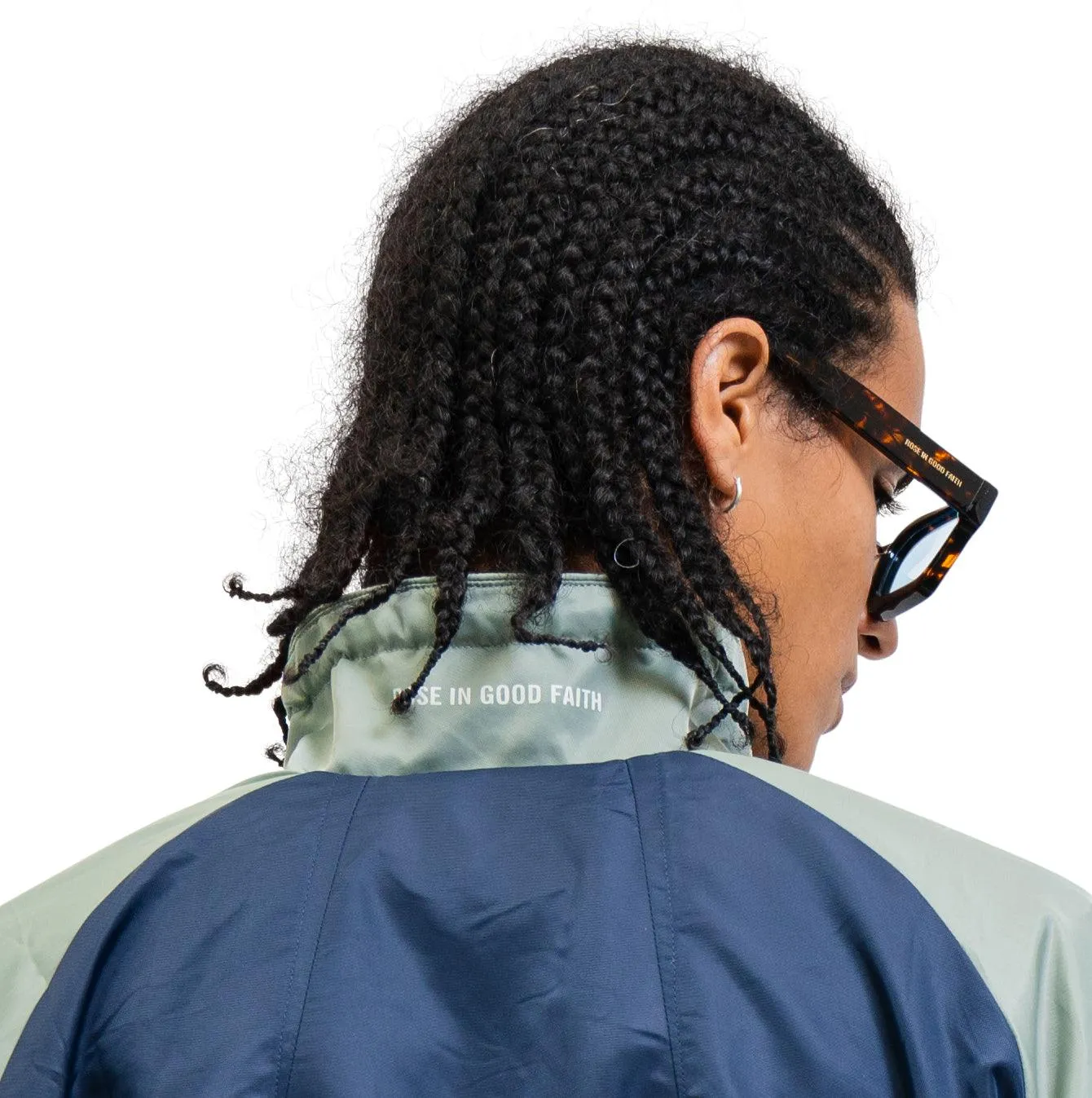 SUEDE LINED TRACK BOMBER NAVY/GREEN sold by ROSE IN GOOD FAITH product image thumbnail 5