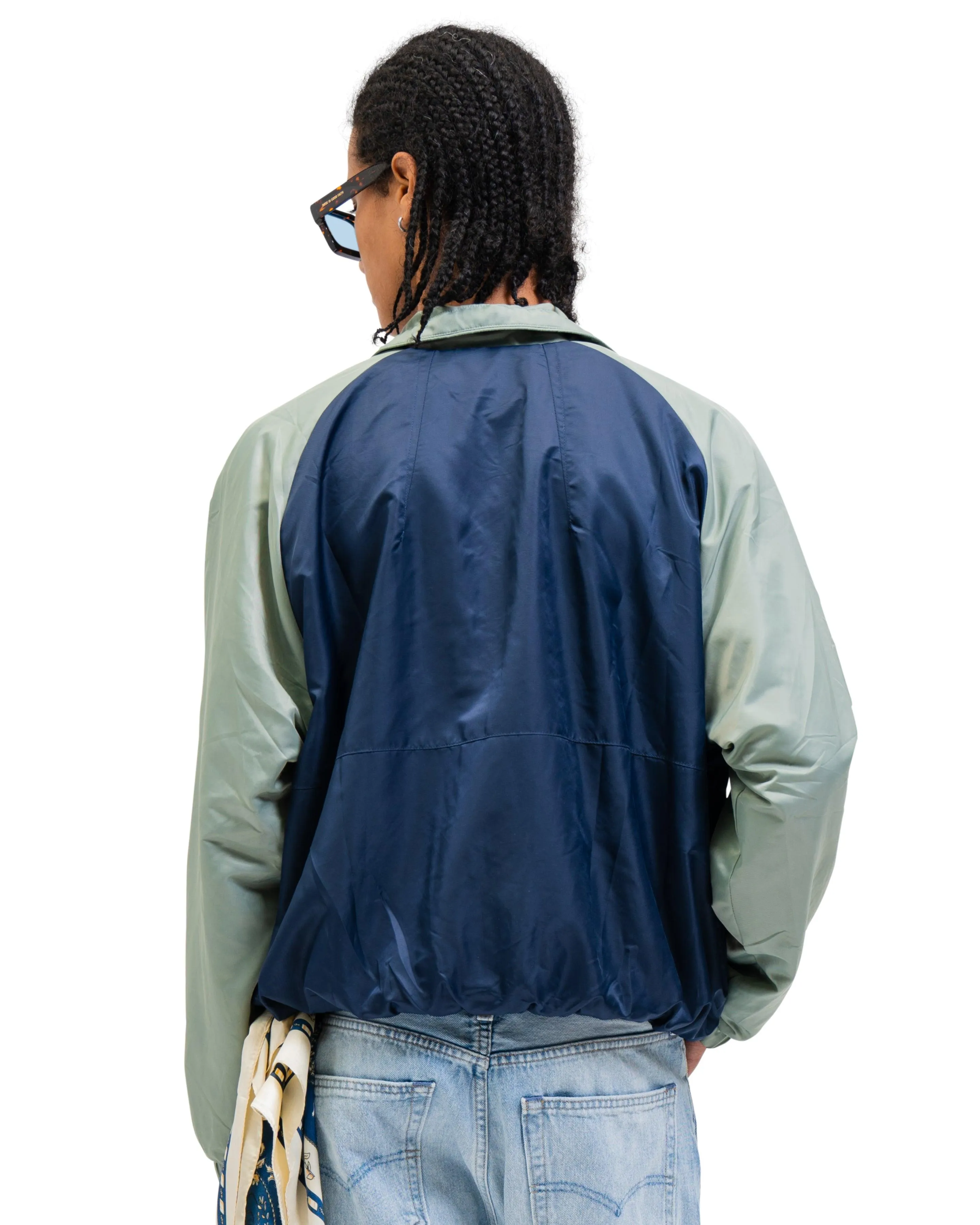 SUEDE LINED TRACK BOMBER NAVY/GREEN sold by ROSE IN GOOD FAITH product image thumbnail 4