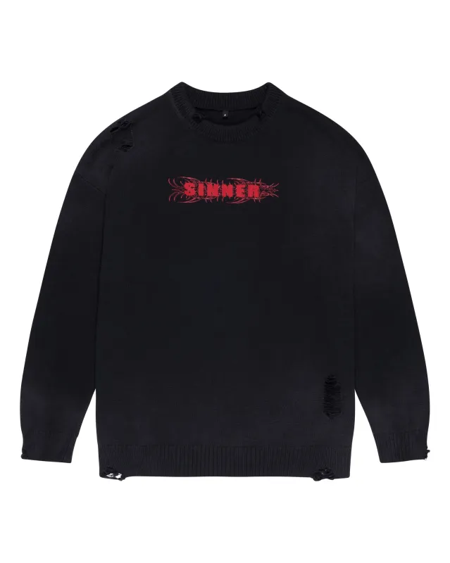 Sinner Knitted Crewneck made by ROSE IN GOOD FAITH