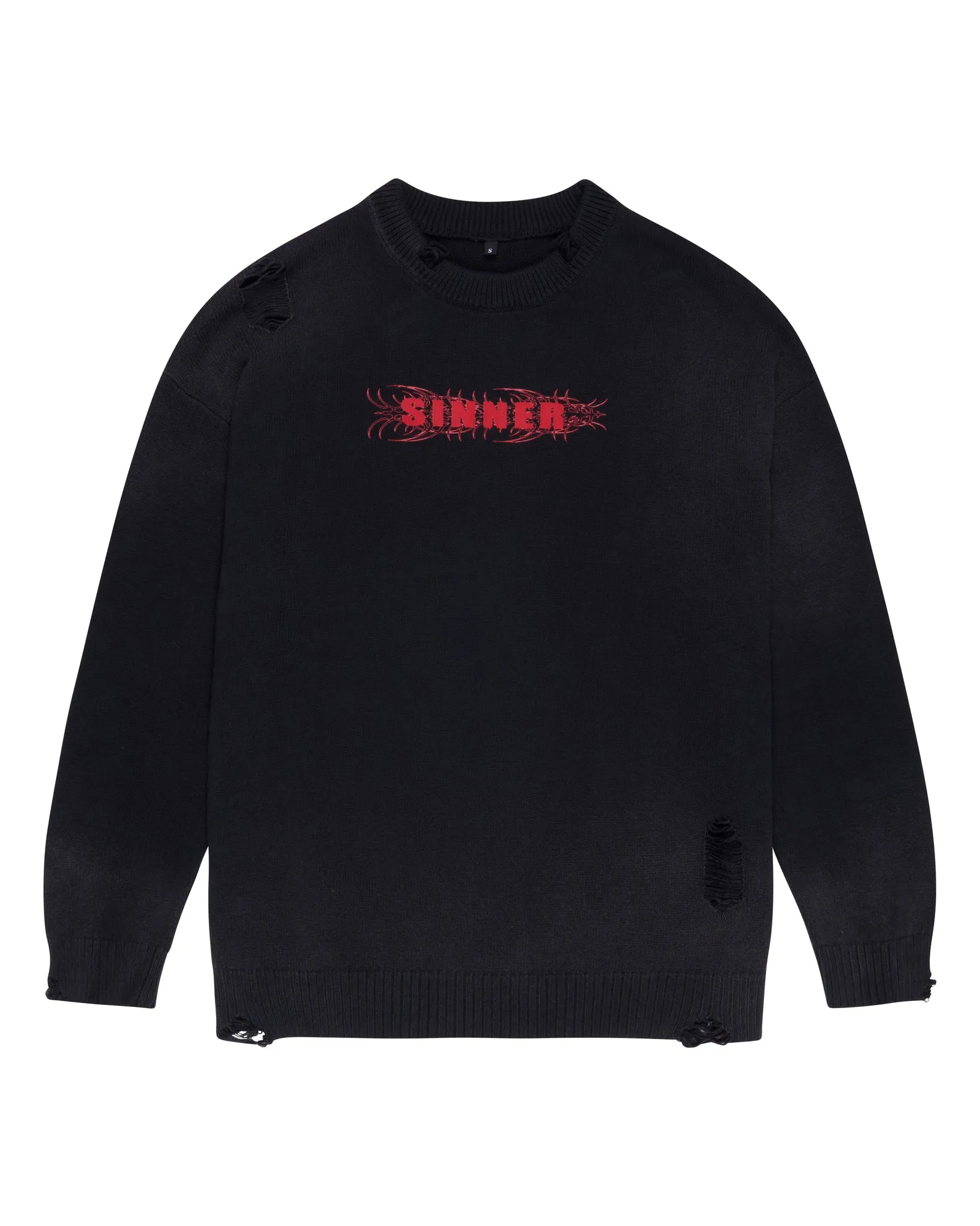 Sinner Knitted Crewneck sold by ROSE IN GOOD FAITH
