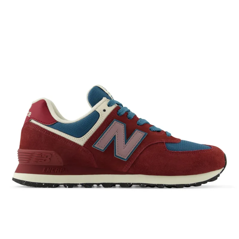 New Balance Mens 574 Fashion Trainers - Crimson / Terrarium sold by The Foot Factory