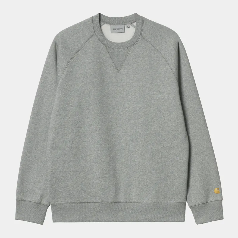 Carhartt WIP Mens Chase Sweat Top - Grey Heather sold by The Foot Factory