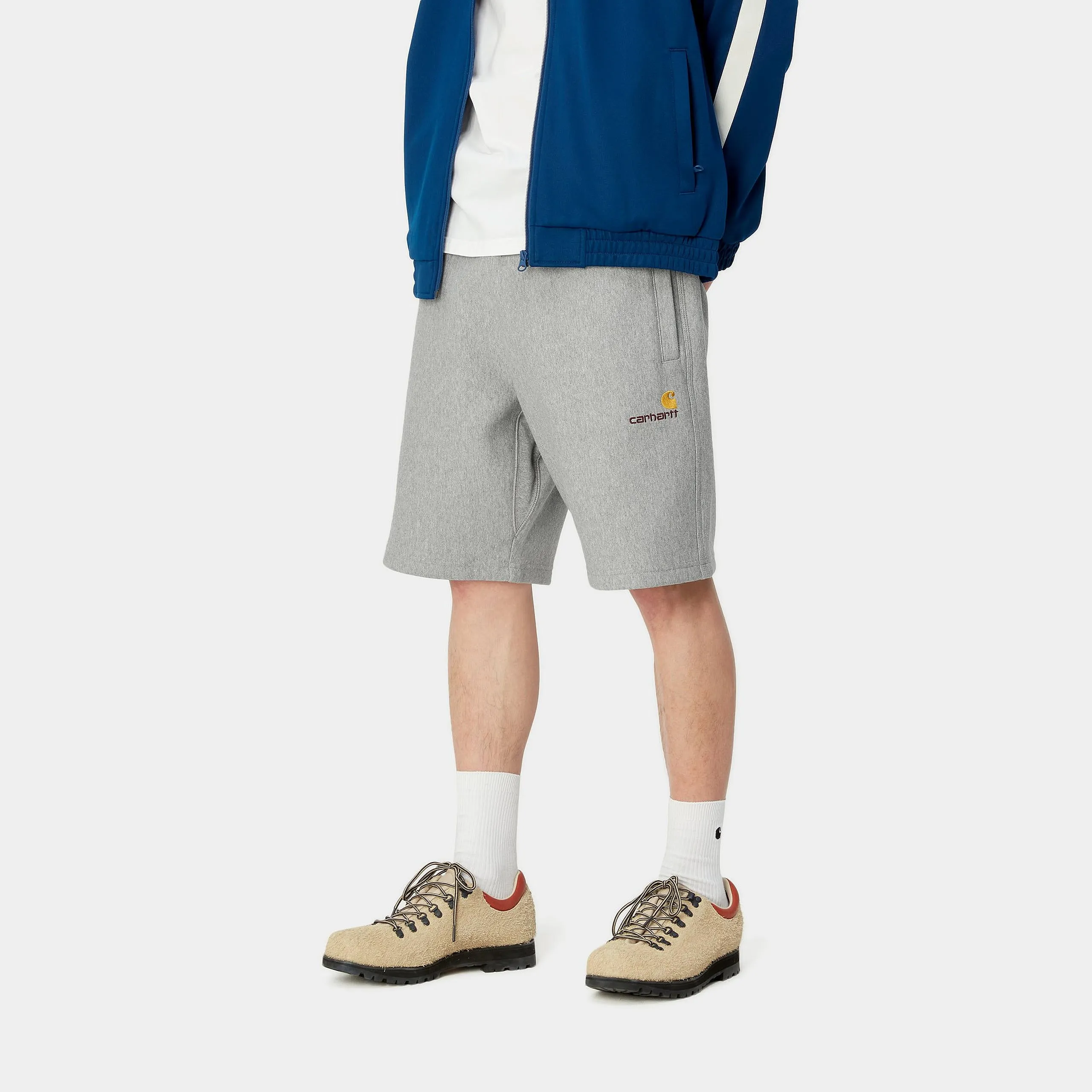 Carhartt WIP Mens American Script Sweat Short - Grey Heather sold by The Foot Factory product image thumbnail 5