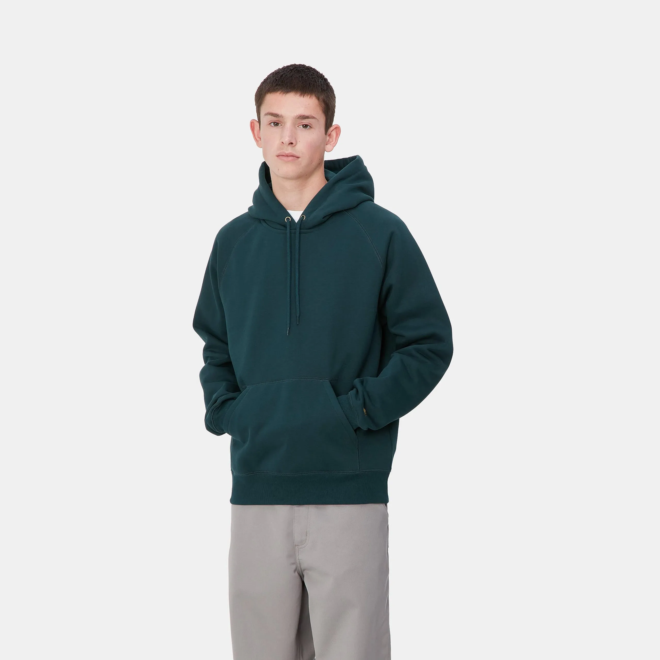 Carhartt WIP Mens Chase Hoodie - Duck Blue sold by The Foot Factory product image thumbnail 3
