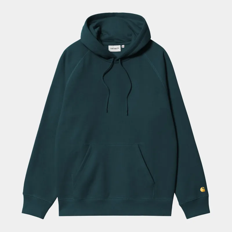 Carhartt WIP Mens Chase Hoodie - Duck Blue sold by The Foot Factory