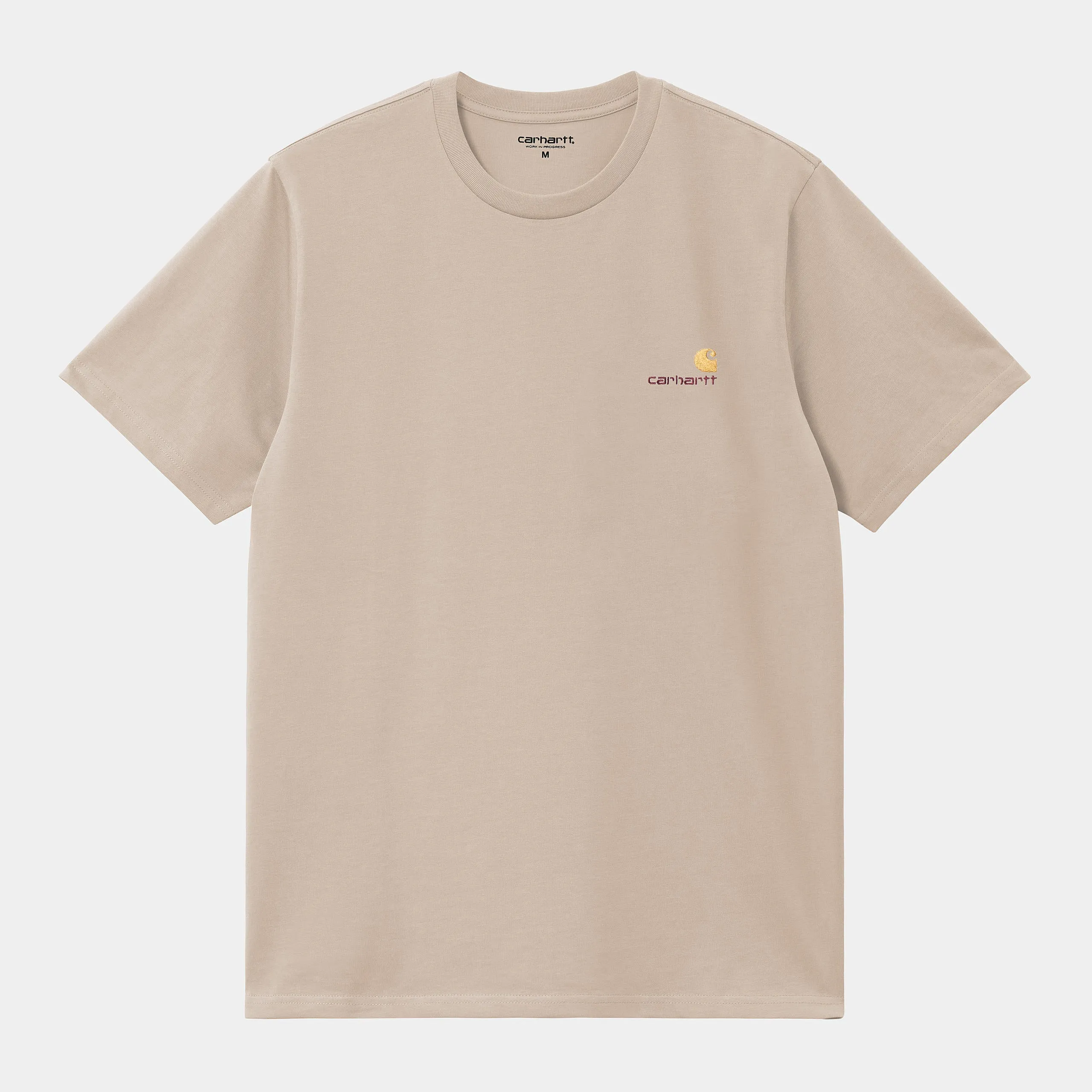 Carhartt WIP Mens Short Sleeved American Script T-Shirt - Fleur De Sel sold by The Foot Factory