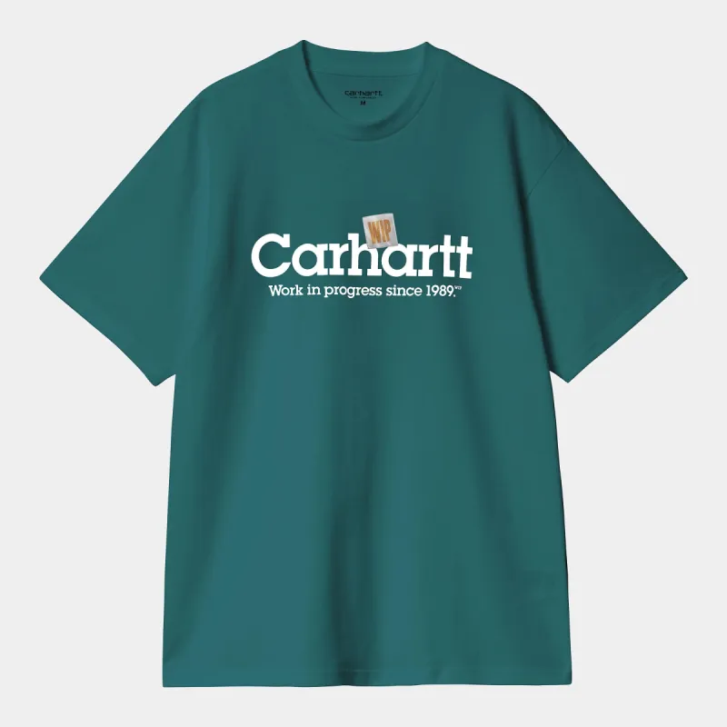 Carhartt WIP Mens Label Script T-Shirt - Malachite sold by The Foot Factory