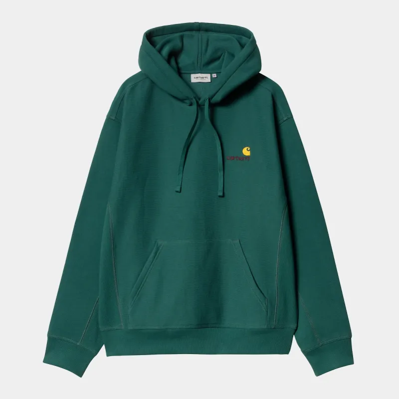 Carhartt WIP Mens American Script Hoodie - Malachite sold by The Foot Factory
