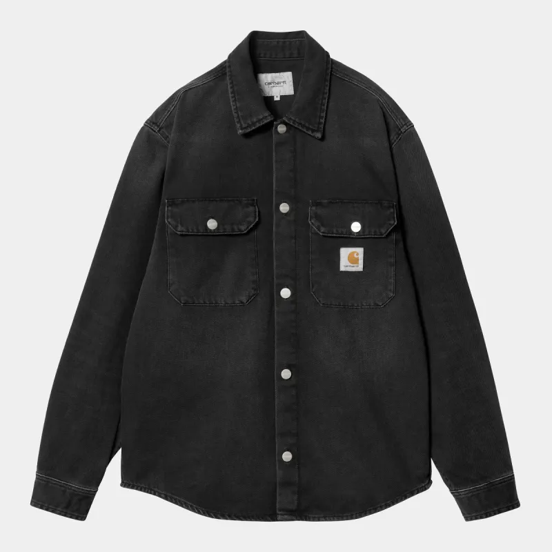 Carhartt WIP Mens Harvey Shirt Jacket - Black Dark Used Wash made by Carhartt WIP