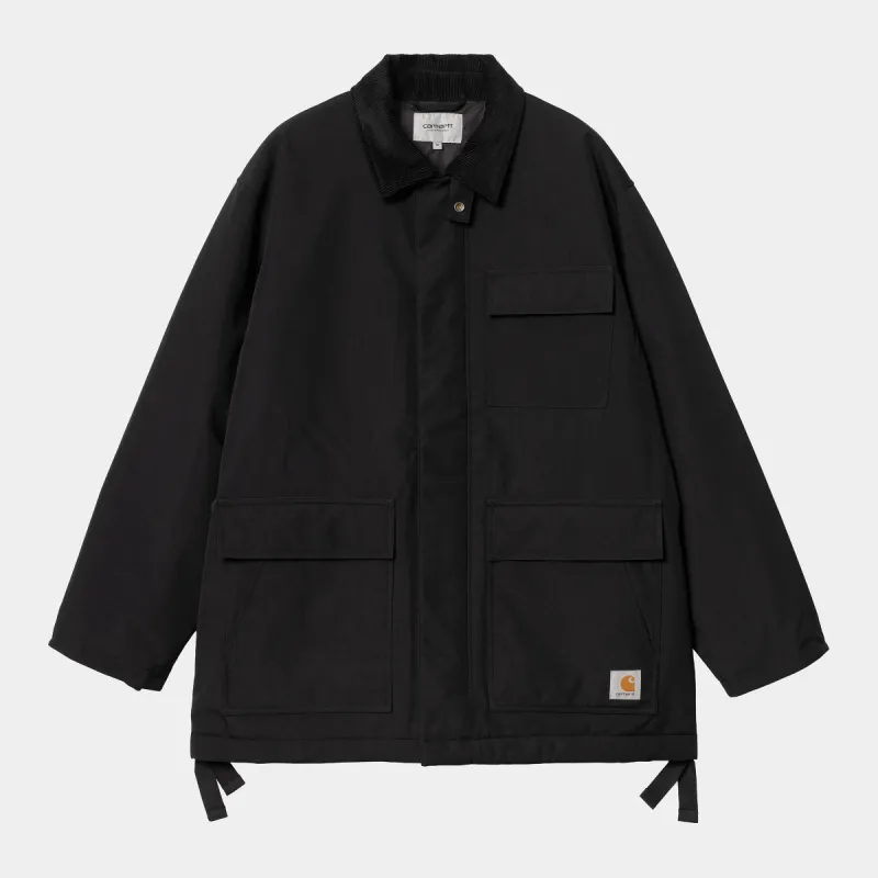 Carhartt WIP Mens Clarton Coat Jacket - Black sold by The Foot Factory
