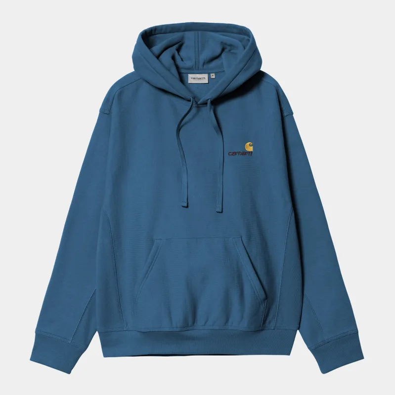 Carhartt WIP Mens American Script Hoodie - Sodalite sold by The Foot Factory