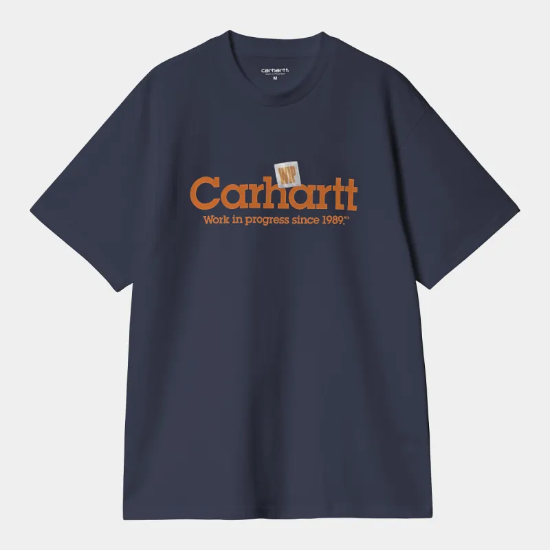 Carhartt WIP Mens Label Script T-Shirt - Blue sold by The Foot Factory