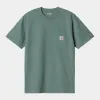 Carhartt WIP Mens Pocket T-Shirt - Silver Pine sold by The Foot Factory