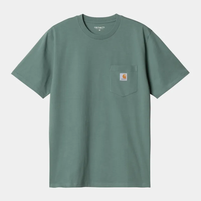 Carhartt WIP Mens Pocket T-Shirt - Silver Pine sold by The Foot Factory