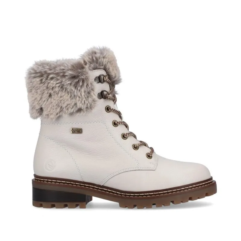 Remonte Womens Lambskin Ankle Boot - White sold by The Foot Factory