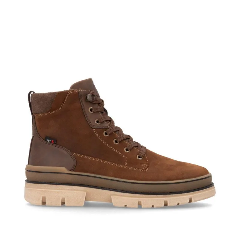 Rieker Mens Evolution Leather Boots | Brown sold by The Foot Factory