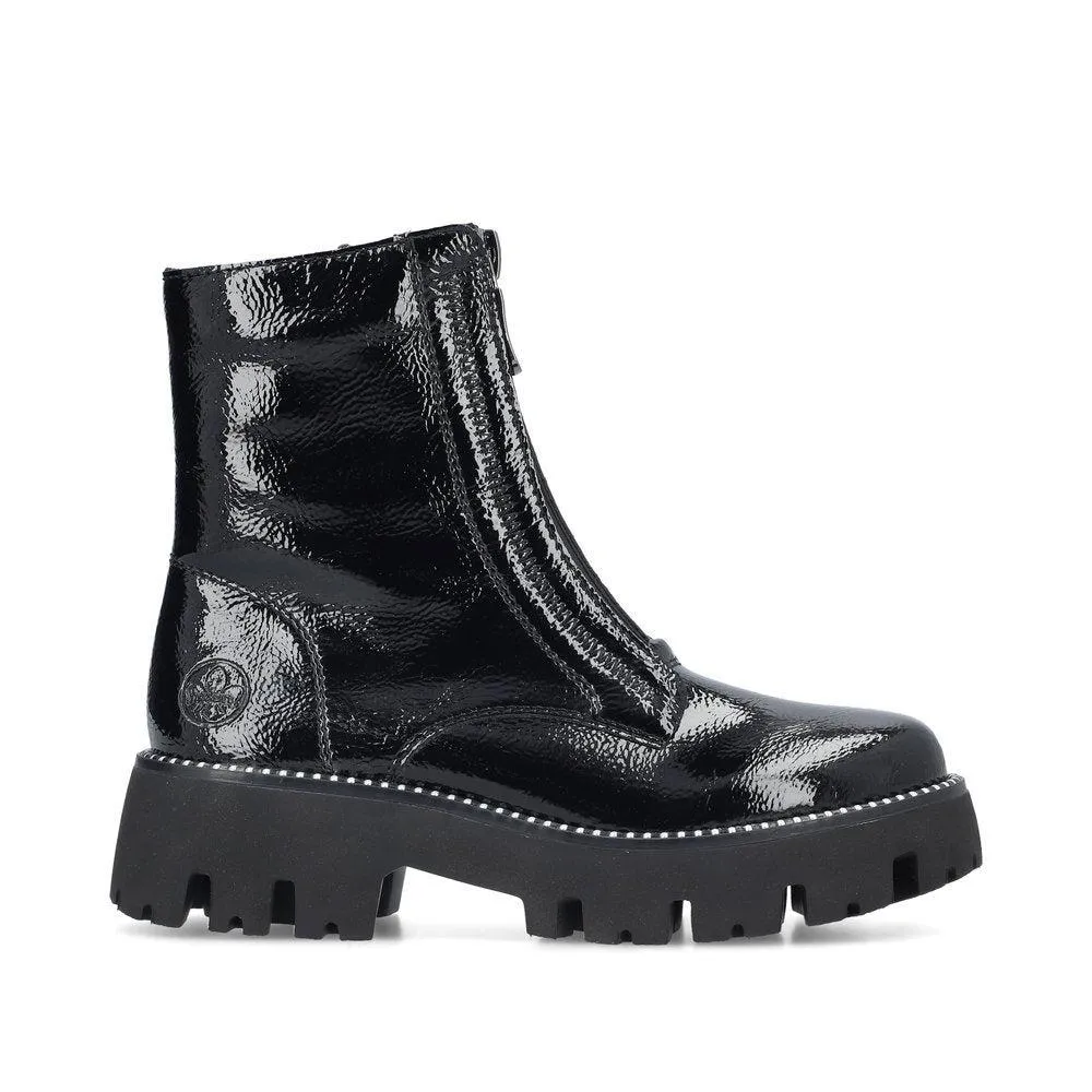 Rieker Womens Fashion Fleece Lined Ankle Boot - Black sold by The Foot Factory