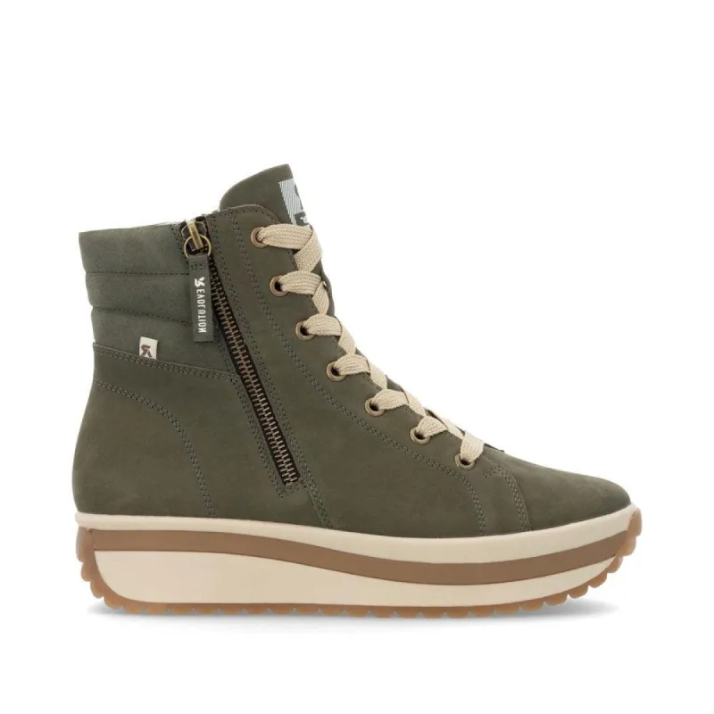 Rieker Womens Revolution Leather Sport Leather Ankle Boot - Green made by Rieker