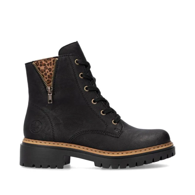 Rieker Womens Fashion Fleece Lined Ankle Boot - Black sold by The Foot Factory