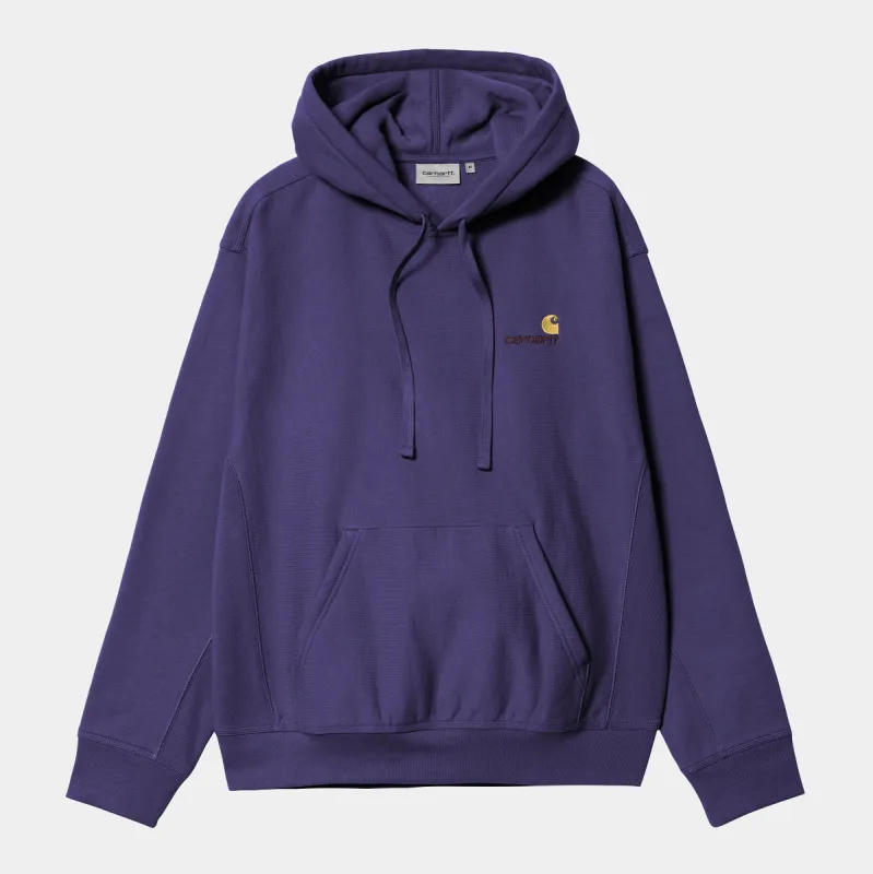 Carhartt WIP Mens American Script Hoodie - Aura sold by The Foot Factory