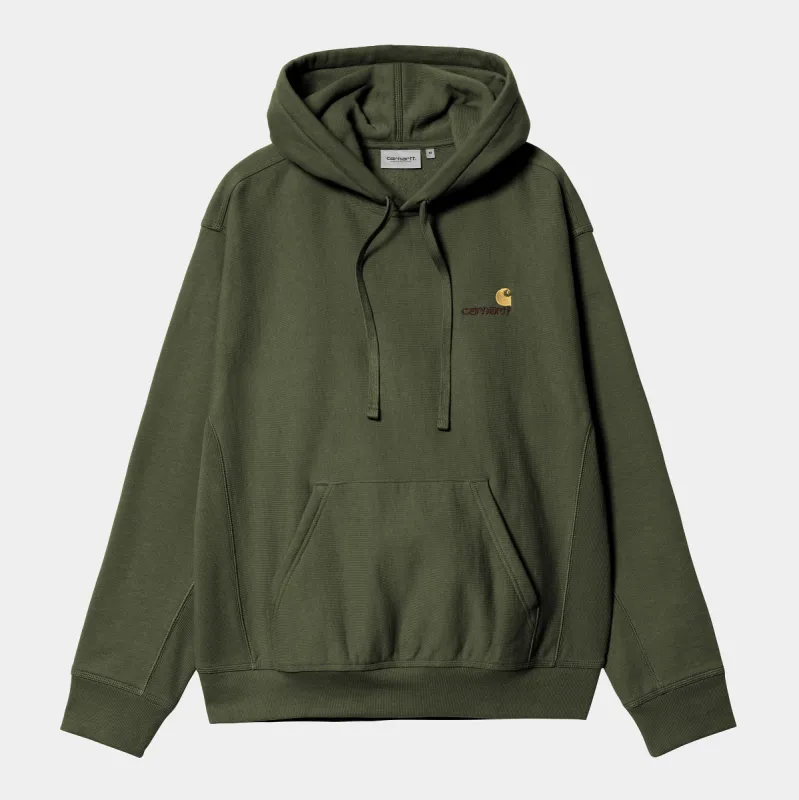 Carhartt WIP Mens American Script Hoodie - Tarragon sold by The Foot Factory