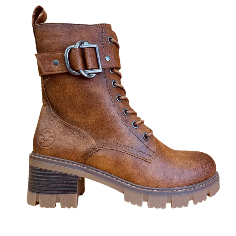 Rieker Womens Fleece Lined Ankle Boot - Brown sold by The Foot Factory
