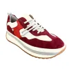 Rieker Womens Evolution Leather Trainers - Red sold by The Foot Factory