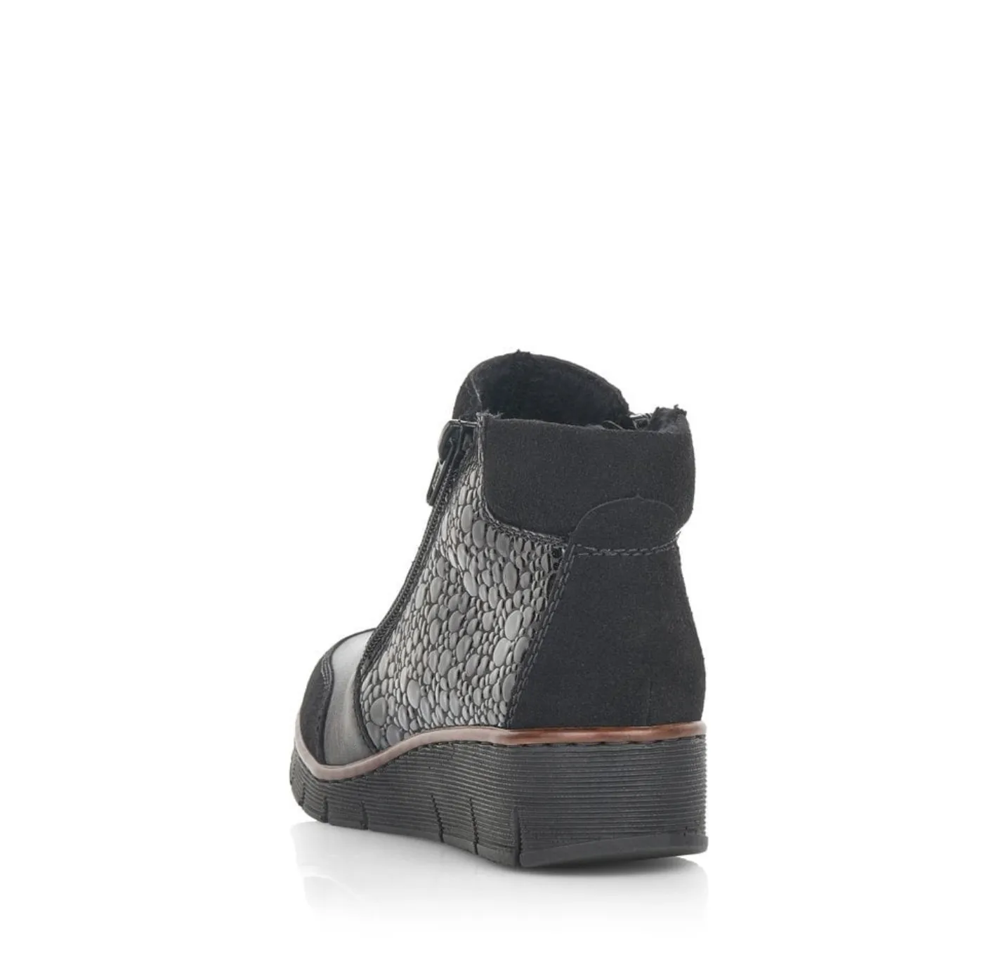 Rieker Womens Fleece Lined Wedge Ankle Boot - Black sold by The Foot Factory product image thumbnail 3