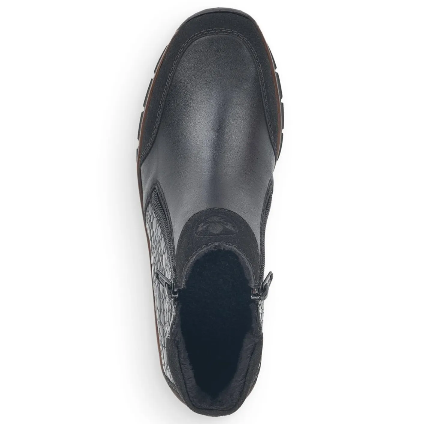 Rieker Womens Fleece Lined Wedge Ankle Boot - Black sold by The Foot Factory product image thumbnail 4