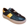 Rieker Womens Evolution Leather Trainers - Black & Gold sold by The Foot Factory