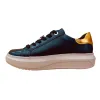 Rieker Womens Evolution Leather Trainers - Black & Gold sold by The Foot Factory