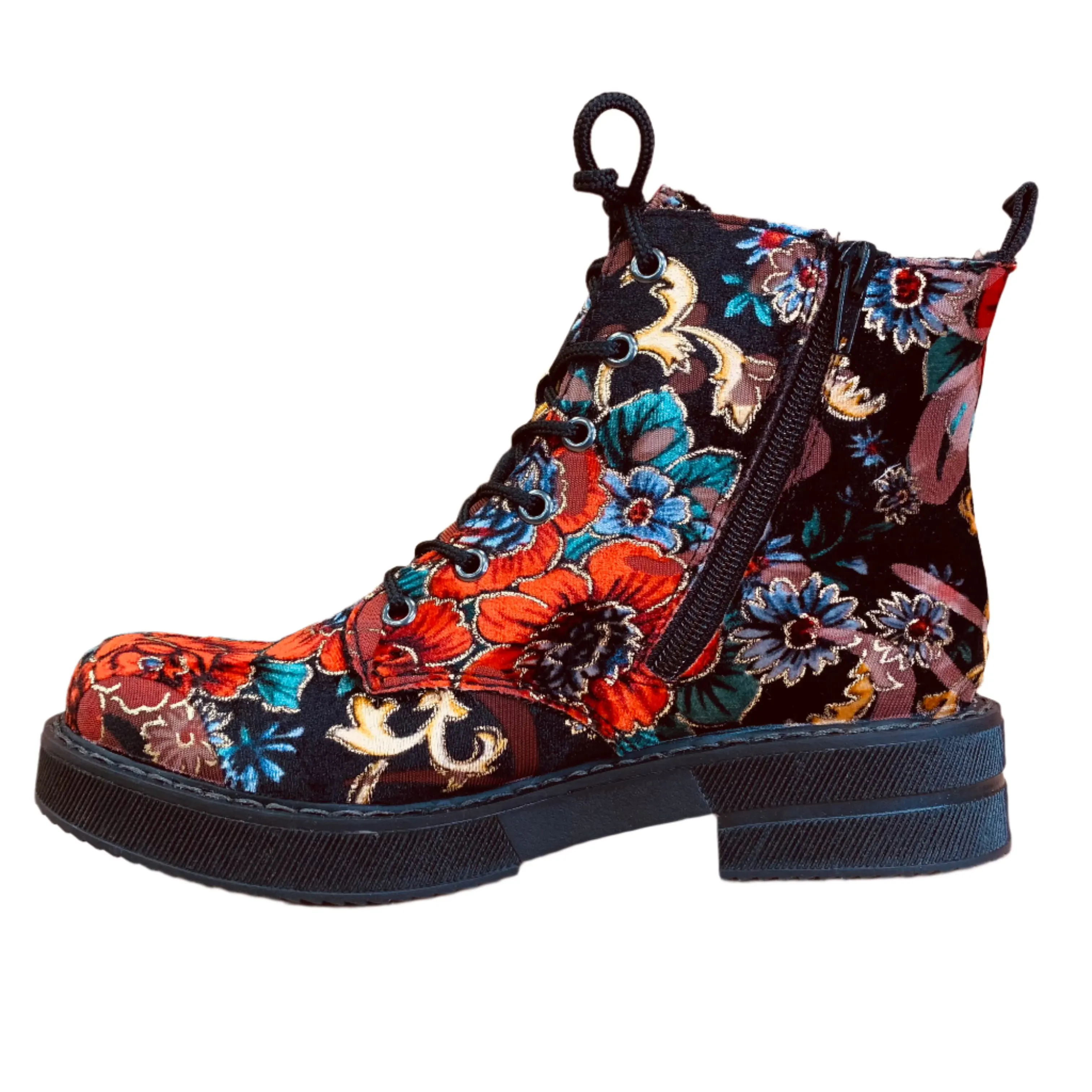 Rieker Womens Floral Fleece Lined Ankle Boot - Black sold by The Foot Factory product image thumbnail 3