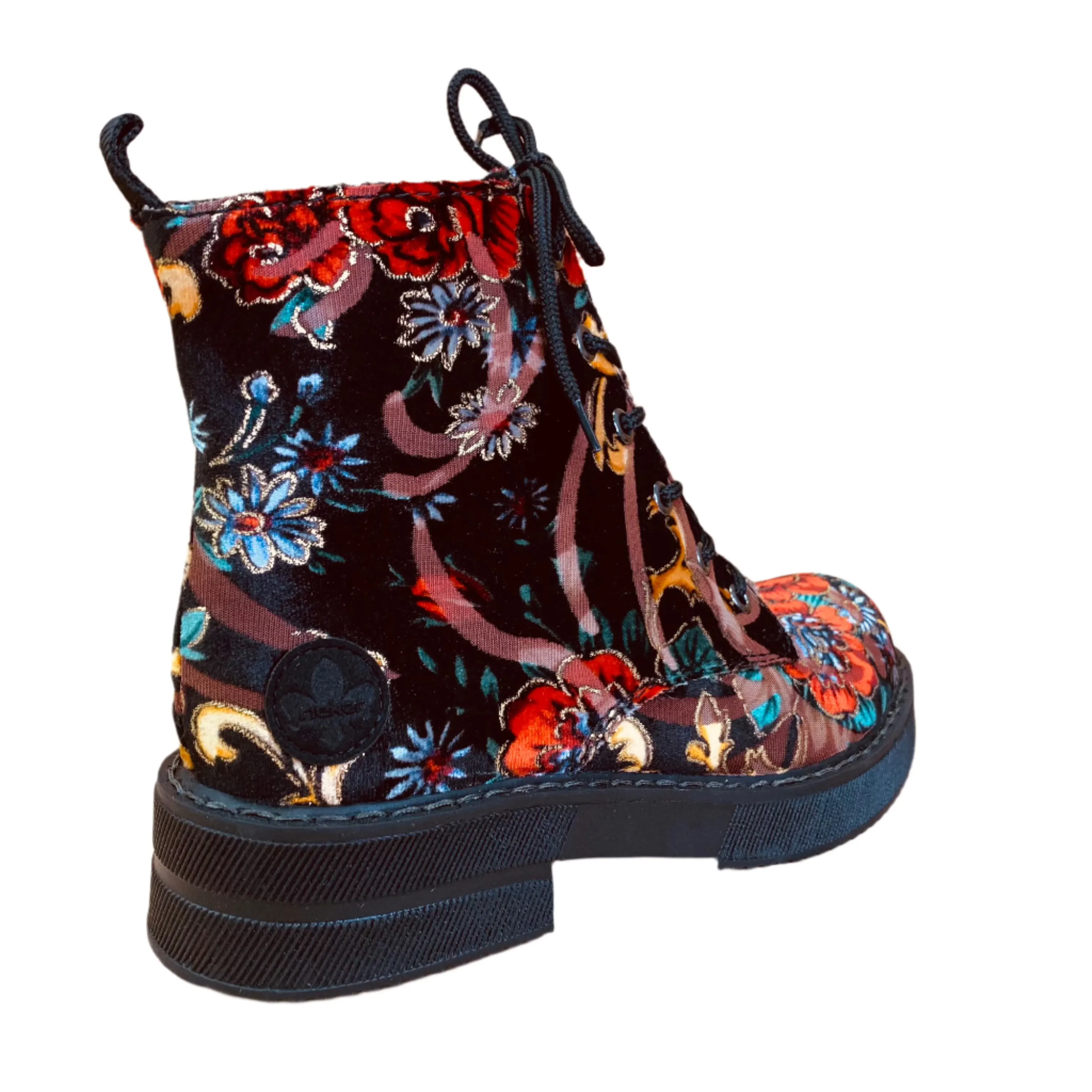 Rieker Womens Floral Fleece Lined Ankle Boot - Black sold by The Foot Factory product image thumbnail 4