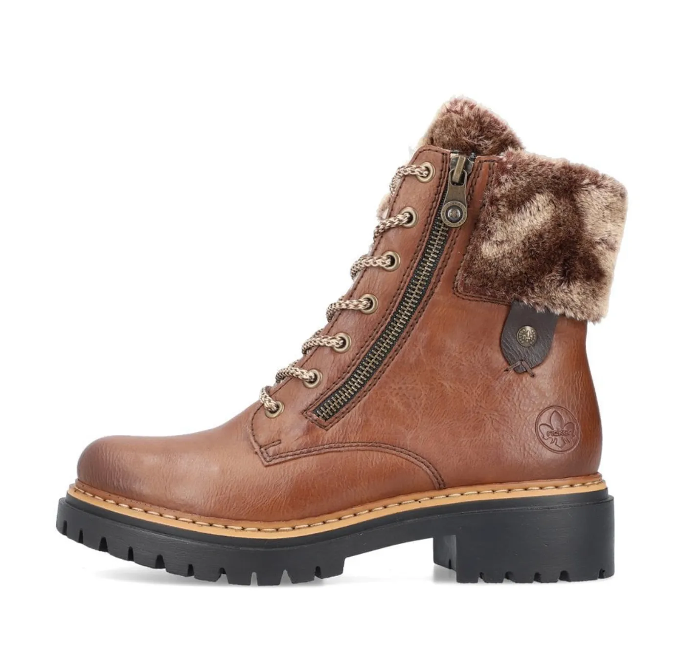 Rieker Womens Fleece Lined Ankle Boot - Brown sold by The Foot Factory product image thumbnail 5