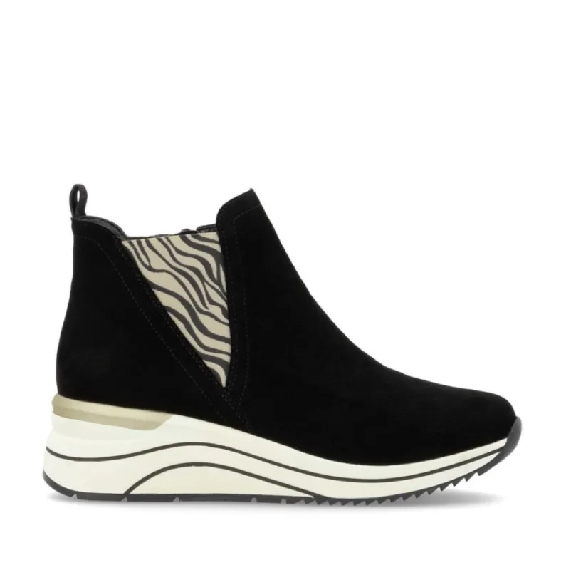 Remonte Womens Suede Ankle Boot - Black sold by The Foot Factory